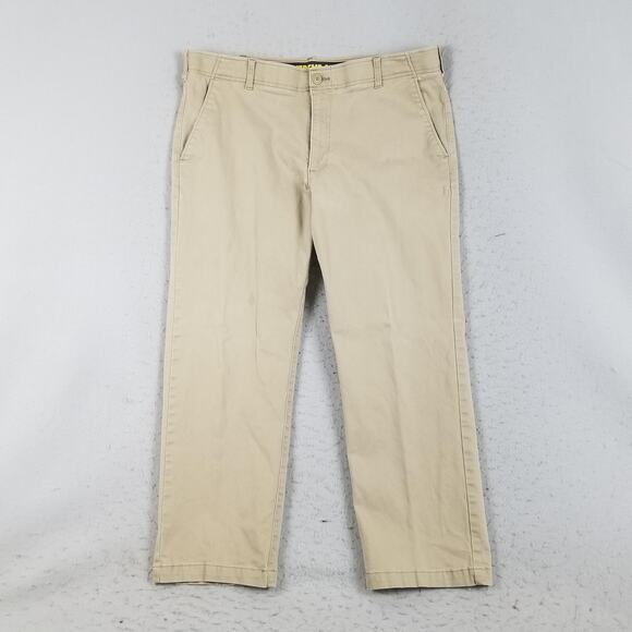 Lee Pants Mens 38x29 Khaki Extreme Comfort Straight Fit Stretch Chino Casual - Picture 1 of 16